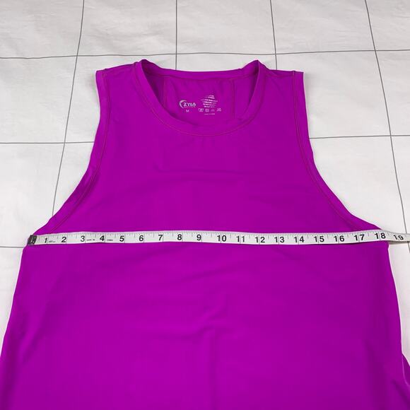 Zyia Active Tank Womens Medium Purple Split Back Open Sheer Tie Athletic Gym Run - Picture 6 of 9